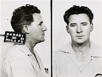 (AMERICAN CRIME) A group of more than 325 mugshots, all depicting men, from Philadelphia, Pennsylvania. 1947-59.